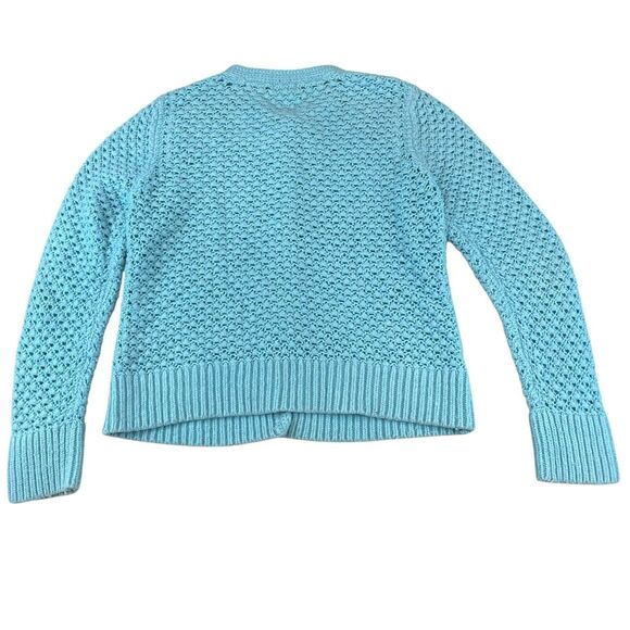 VTG LL Bean Crochet Cardigan Sweater Womens Sz Large Wool Angora Grandmacore - Picture 6 of 12